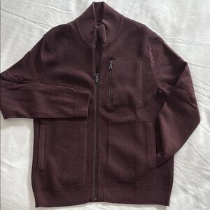 Banana Republic Men's Maroon Zip-Up Sweater NWTs sz M